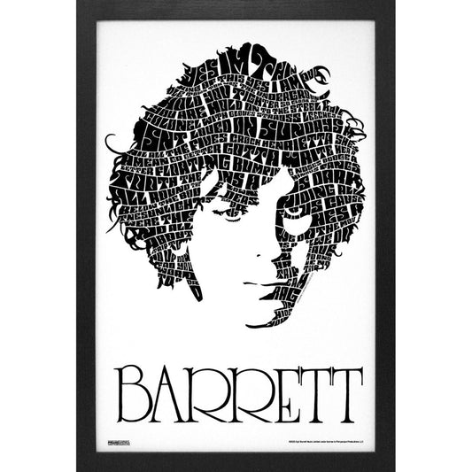 Syd Barrett - Typographic Face 11x17 Framed Print